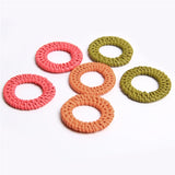 Rattan Earring Charm 11-60 mm Natural Corn Straw Woven Pendant Bamboo Braid DIY