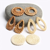 Rattan Earring Charm 11-60 mm Natural Corn Straw Woven Pendant Bamboo Braid DIY