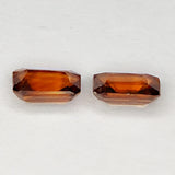 2.53ct Pair Orange Zircon Emerald Cut 6.7x4.8mm