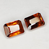 2.53ct Pair Orange Zircon Emerald Cut 6.7x4.8mm