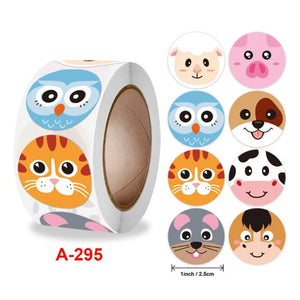 500pcs 2.5CM Round Animal Stickers for Teacher Awards