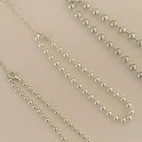925 Sterling Silver Strands Beads Chain Bracelet