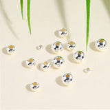 925 Sterling Silver Round Beads Spacer Beads for Jewelry Making