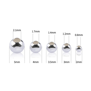 925 Sterling Silver Round Beads Spacer Beads for Jewelry Making