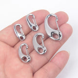 5Pcs Stainless Steel D Buckle Keychain Lobster Clasps DIY Jewelry Accessories