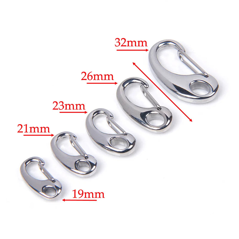 5Pcs Stainless Steel D Buckle Keychain Lobster Clasps DIY Jewelry Accessories