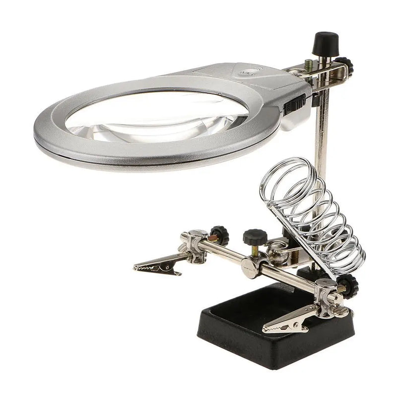 6X LED Magnifying Soldering Iron Stand Len Magnifier