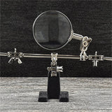 Soldering Iron Stand Helping Clamp Vise Desktop Clip with Magnifying Glass