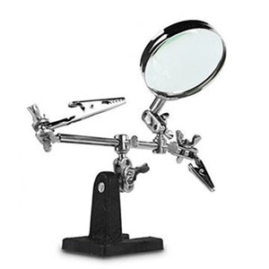 Soldering Iron Stand Helping Clamp Vise Desktop Clip with Magnifying Glass