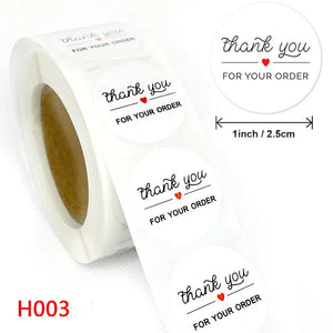 500pcs Baked with Love Round Sticker Scrapbook Envelope Seal Gift Decoration