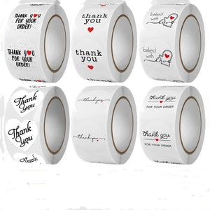 500pcs Baked with Love Round Sticker Scrapbook Envelope Seal Gift Decoration