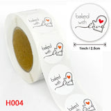 500pcs Baked with Love Round Sticker Scrapbook Envelope Seal Gift Decoration