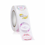 Happy Mothers Label Sticker Round Shape Sweet Floral Designs for Mom