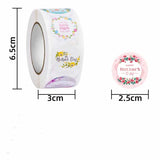 Happy Mothers Label Sticker Round Shape Sweet Floral Designs for Mom