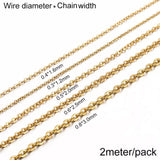 2-5m Stainless Steel Necklace Chains Bulk Chain for DIY Jewelry Making