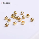 18K Plated Striped Cut Flower Beads Spacer Beads Bulk