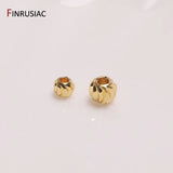 18K Plated Striped Cut Flower Beads Spacer Beads Bulk