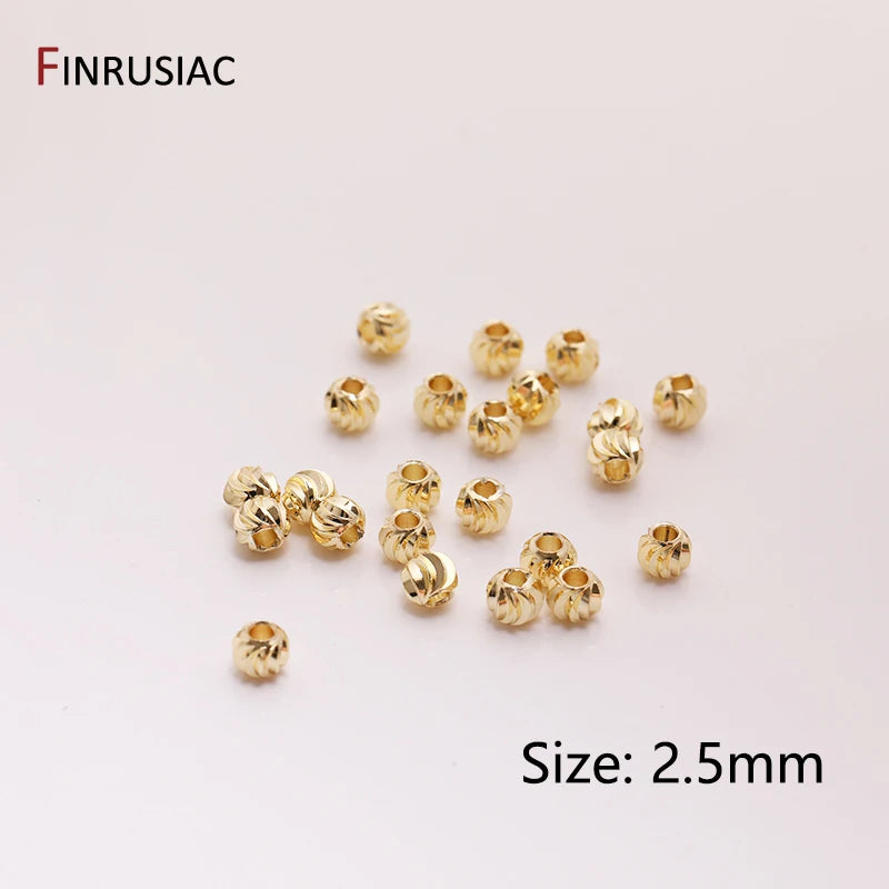 18K Plated Striped Cut Flower Beads Spacer Beads Bulk