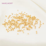 2.5mm/3mm/4mm Round Spacer Beads 14K Plated Brass Seed Beads DIY Jewelry