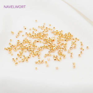 2.5mm/3mm/4mm Round Spacer Beads 14K Plated Brass Seed Beads DIY Jewelry