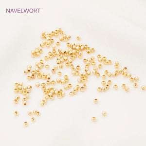 2.5mm/3mm/4mm Round Spacer Beads 14K Plated Brass Seed Beads DIY Jewelry