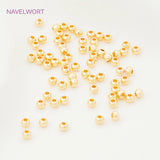 2.5mm/3mm/4mm Round Spacer Beads 14K Plated Brass Seed Beads DIY Jewelry