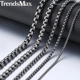 2-5mm Stainless Steel Box Chain Necklace Women Men