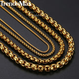 2-5mm Stainless Steel Box Chain Necklace Women Men