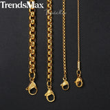 2-5mm Stainless Steel Box Chain Necklace Women Men