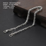 2.5mm S925 Sterling Silver Braided Bracelet Vintage Punk Style Men's Jewelry