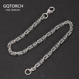 2.5mm S925 Sterling Silver Braided Bracelet Vintage Punk Style Men's Jewelry