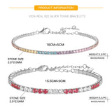 2.5mm CZ Tennis Bracelet 925 Silver 18k Plated Women's Jewelry