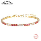 2.5mm CZ Tennis Bracelet 925 Silver 18k Plated Women's Jewelry