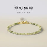 Green Crystal Beads Stainless Steel Bracelet for Women