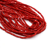 2.5mm Red Coral Beads Square Shape Small Loose Bead for DIY Jewelry Making