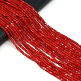 2.5mm Red Coral Beads Square Shape Small Loose Bead for DIY Jewelry Making