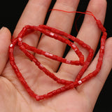 2.5mm Red Coral Beads Square Shape Small Loose Bead for DIY Jewelry Making