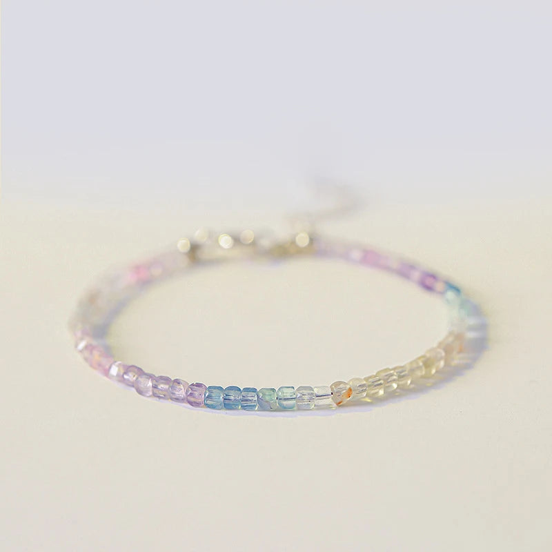 Fluorite Beads Bracelet Small Quartz Beads Yoga Jewelry