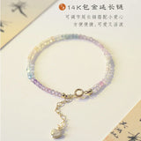 Fluorite Beads Bracelet Small Quartz Beads Yoga Jewelry