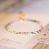 Fluorite Beads Bracelet Small Quartz Beads Yoga Jewelry