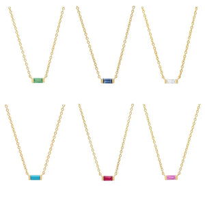 925 Silver CZ Thin Cross Chain Necklace