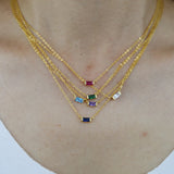 925 Silver CZ Thin Cross Chain Necklace