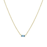 925 Silver CZ Thin Cross Chain Necklace
