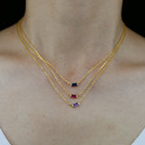 925 Silver CZ Thin Cross Chain Necklace