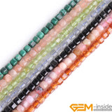 2.5mm Faceted Cube Spacer Beads Chakra Opal Malachite Labradorite Moonstone