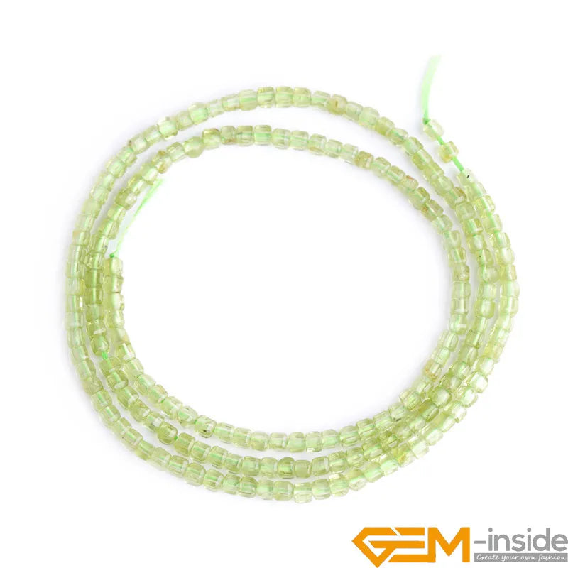 2.5mm Faceted Cube Spacer Beads Chakra Opal Malachite Labradorite Moonstone