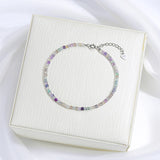 925 Silver Amethyst Bracelet Natural Stone Handwork Women Gift Jewelry