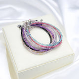 925 Silver Amethyst Bracelet Natural Stone Handwork Women Gift Jewelry