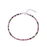 925 Silver Amethyst Bracelet Natural Stone Handwork Women Gift Jewelry