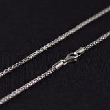 Real S925 Sterling Silver Popcorn Chain Pendant Necklace